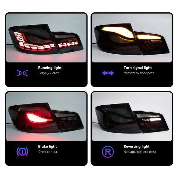 Задние фонари на BMW 5 F10 2010-2016 FULL LED черные Smoke 430400 фото Задние фонари на BMW 5 F10 2010-2016 FULL LED черные Smoke 430400 фото