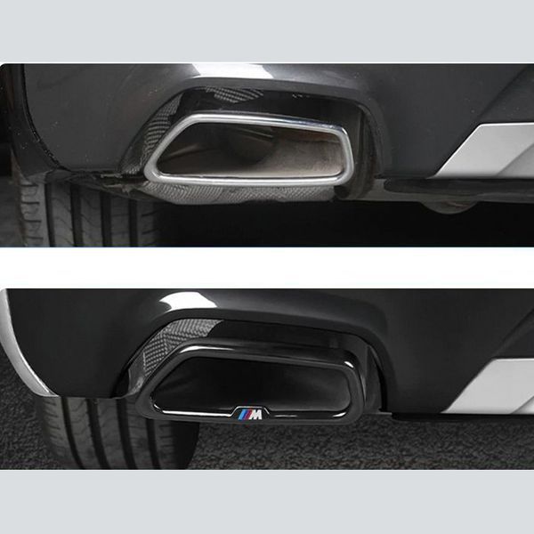 Накладки на выхлоп для BMW X5 G05, X6 G06, X7 G07 2018- Черный глянец M-Paket 522496 фото
