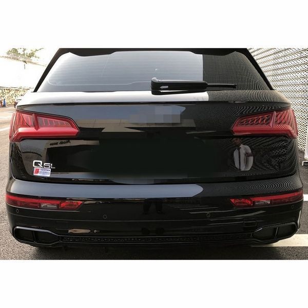 Накладка заднього бампера на Audi Q5 2016-2020 на S-line бампер Чорний глянець 521584 фото