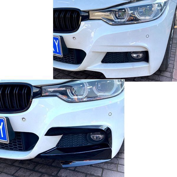 Накладки переднього бампера BMW 3 F30, F31 2011-2018 M-Paket верхні Чорний глянець 523624 фото