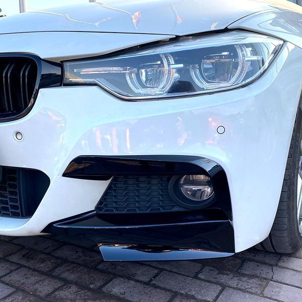Накладки переднього бампера BMW 3 F30, F31 2011-2018 M-Paket верхні Чорний глянець 523624 фото