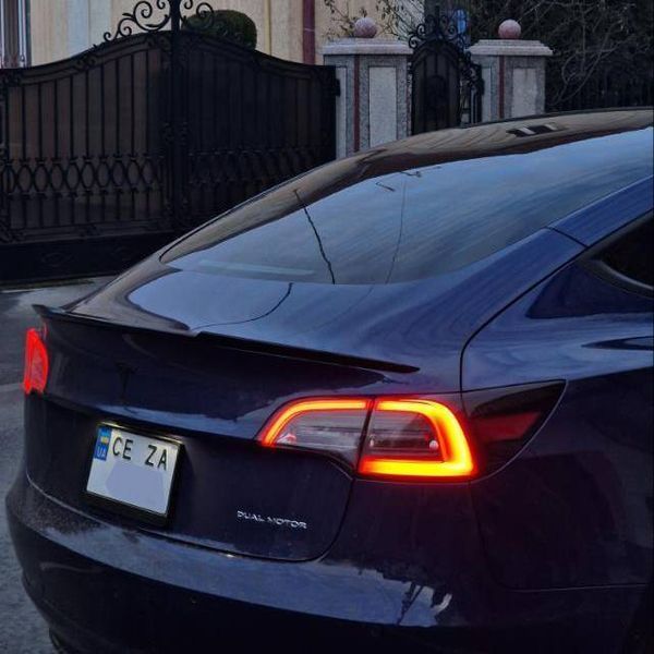 Спойлер на Tesla Model 3, Y 2017- Blade чорний глянець 416102 фото