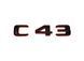 Автологотип емблема напис Mercedes C43 Black Red чорний глянець з червоною окантовкою 523118 фото 1