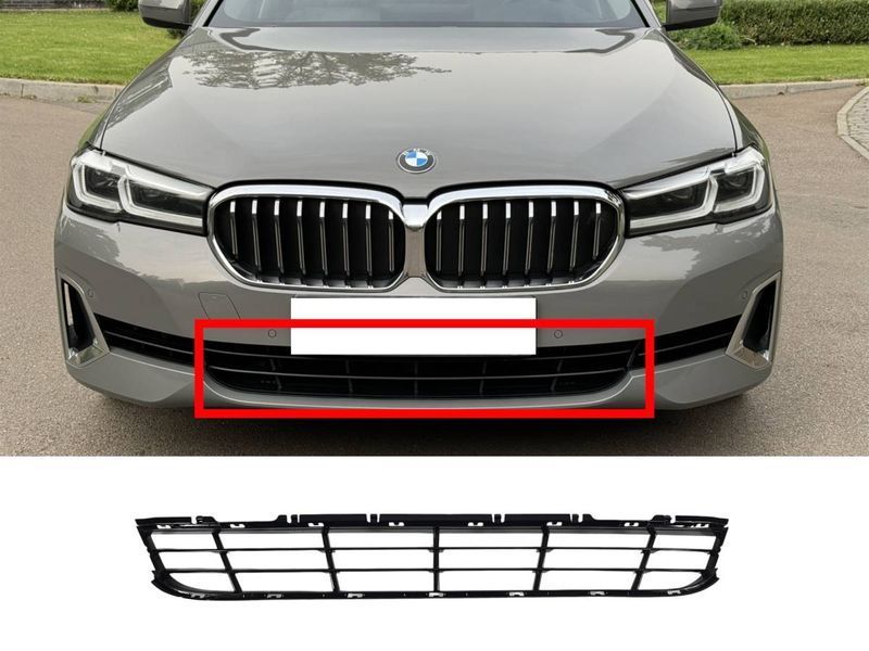 Решетки в бампер (средняя) на BMW 5 G30, G31 2020-2023 429162 фото Решетки в бампер (средняя) на BMW 5 G30, G31 2020-2023 429162 фото