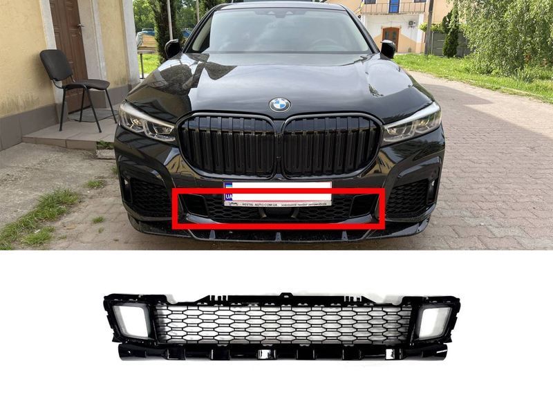 Решетки в бампер средняя на BMW 7 G11, G12 2019-2023 429220 фото