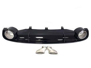 Дифузор (заднього бампера) Full Black/Chrome Pipe (в стилі RS7) на Audi A7 2010-2014 429701 фото