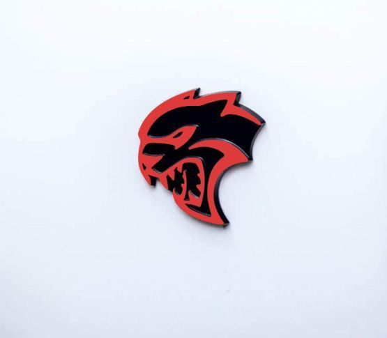 Автологотип шильдик эмблема Dodge Hellcat Head black на крилья комплект 2шт 360791 фото