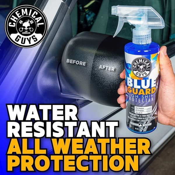 Захисний спрей для пластику і резини Chemical Guys Blue Guard Wet Look Dressing 3785мл 417410 фото Захисний спрей для пластику і резини Chemical Guys Blue Guard Wet Look Dressing 3785мл 417410 фото