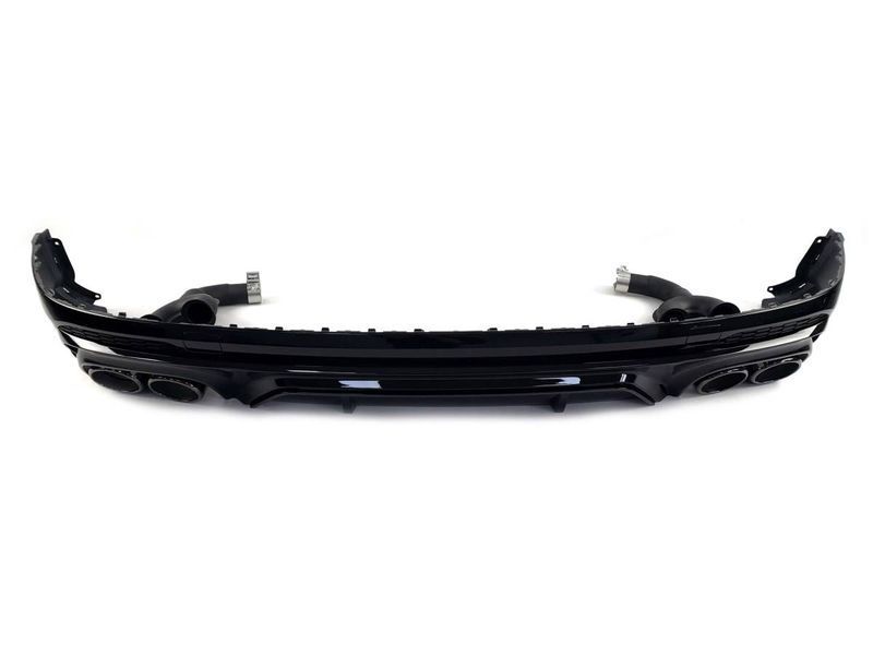 Диффузор (заднего бампера) Full Black/Black Pipe (в стиле SQ5) на Audi Q5 2016-2020 429712 фото