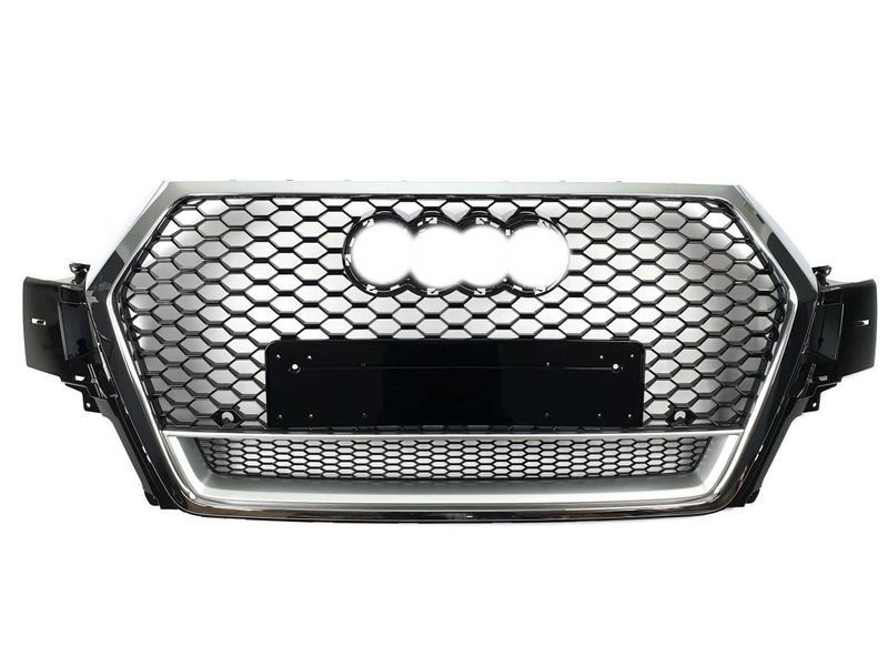Решітка радіатора на Audi Q7 2015-2020 стиль RSQ7 Chrome Black quattro 429945 фото