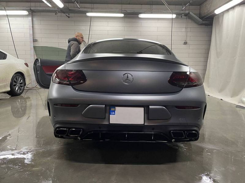 Диффузор (заднего бампера) Full Black (стиль AMG C63 Edition 1) Coupe на Mercedes C-class W205 2014-2018 427838 фото