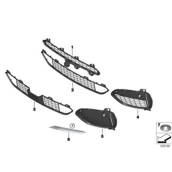 Решетка переднего бампера на BMW X5 F15 2013-2018 левая M-Paket оригінал 417948 фото