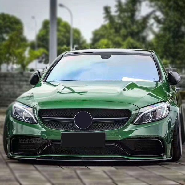 Решетка радиатора на Mercedes C-class W205 2014-2018 AMG Black под камеру 522631 фото