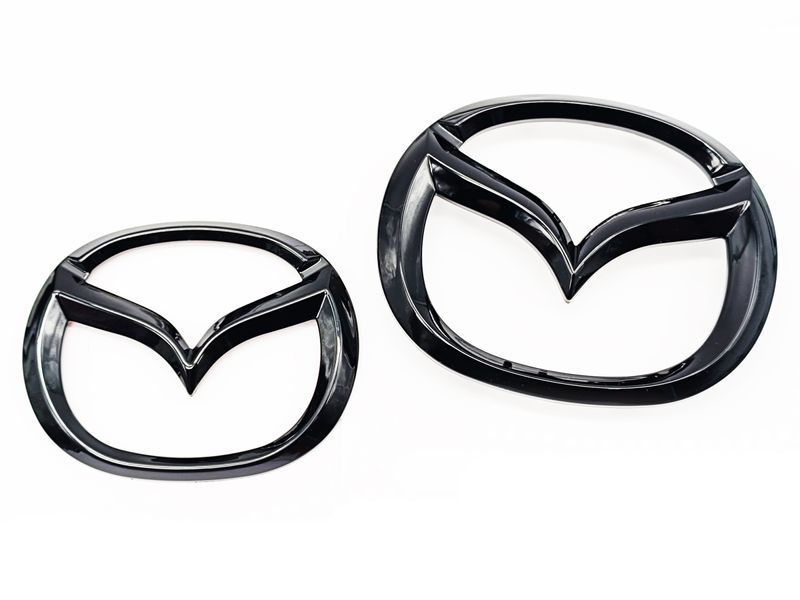 Автологотип емблеми Mazda CX-30 в решітку + на кришку багажника чорний глянець 521670 фото