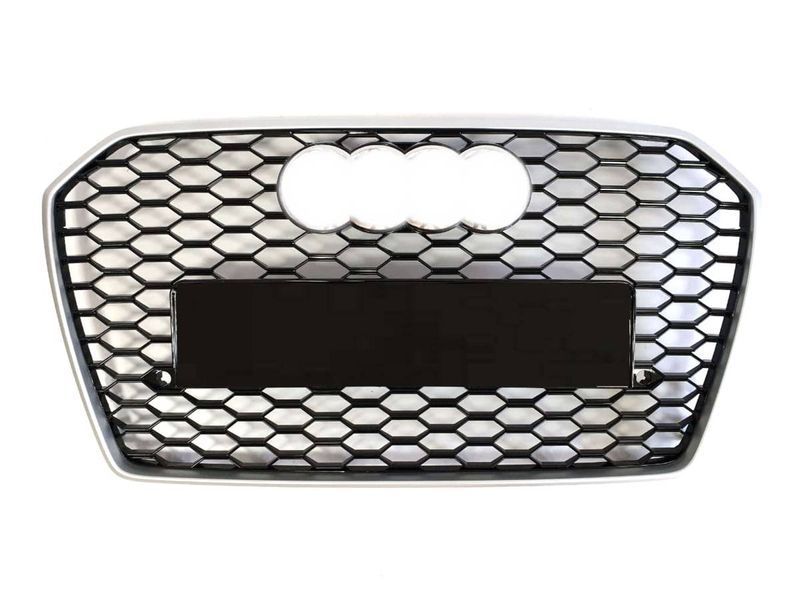 Решетка радиатора на Audi A6 C7 2014-2018 в стиле RS6 Silver Black 427303 фото Решетка радиатора на Audi A6 C7 2014-2018 в стиле RS6 Silver Black 427303 фото