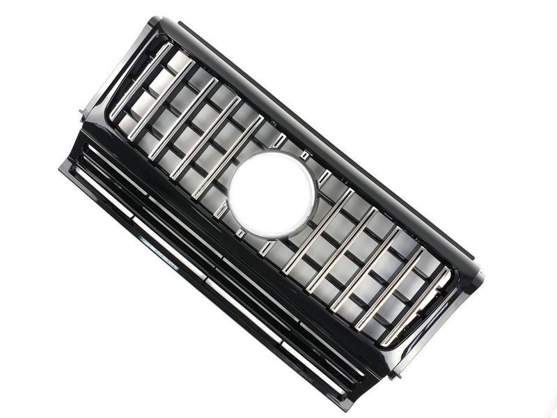 Решітка радіатора на Mercedes G-class W463 1990-2018 GT Chrome Black 427619 фото