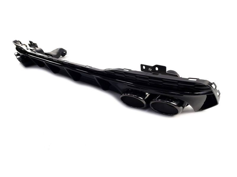 Диффузор (заднего бампера) Full Black/Black Pipe (в стиле S7) S-Line на Audi A7 2017-2023 429709 фото