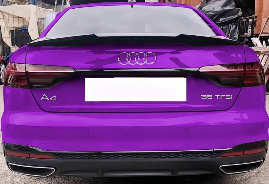 Спойлер на Audi A4 B9 2015- стиль M4 чорний глянець 321838 фото