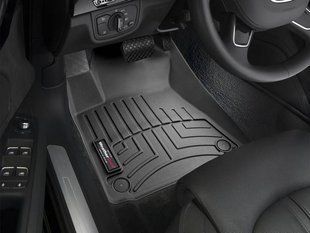 3D килимки для Audi A8 D4 2010-2017 чорні передні WeatherTech 444201 46129 фото