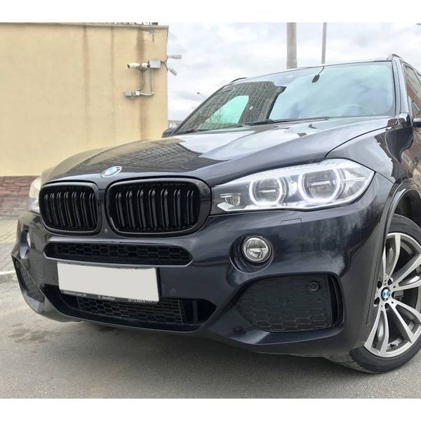 Решетка радиатора на BMW X5 F15, X6 F16 2013-2018 M-Look Black 138361 фото