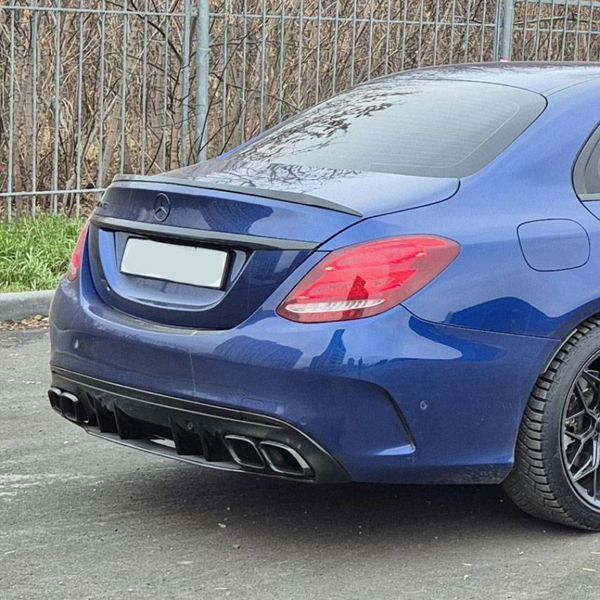 Спойлер на Mercedes C-class W205 2014-2018 стиль C63 чорний глянець 428783 фото