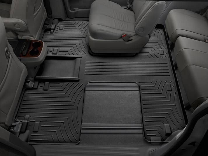 3D килимки для Toyota Sienna 2011- 7 місць чорні 2+3 ряд WeatherTech 443004 46936 фото
