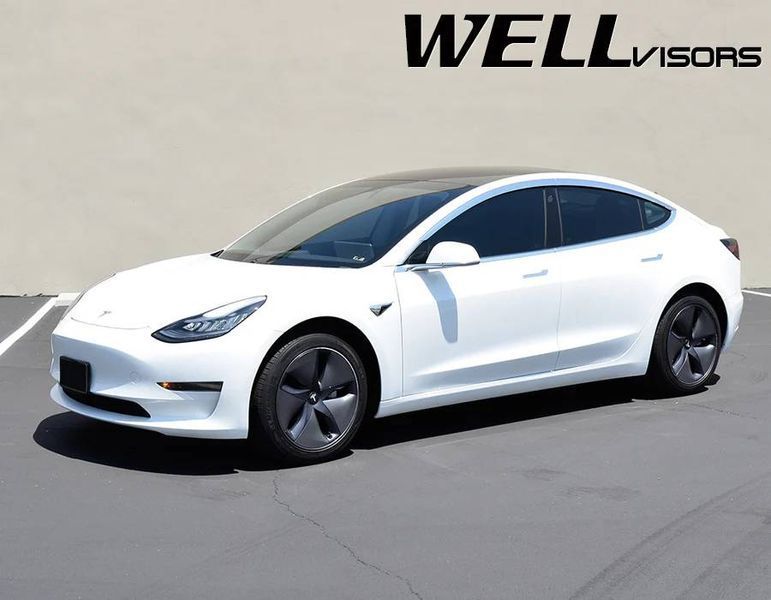 Дефлектори вікон для Tesla Model 3 2017-2021 хромовані Premium Series WELLvisors 3-847TE001 357530 фото