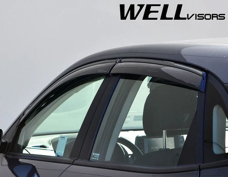 Дефлектори вікон для Hyundai Kona 2018- з чорним молдингом WELLvisors 3-847HY018 208974 фото