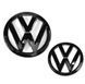 Накладки на емблеми Volkswagen Golf 7 2012-2017 черный глянец в радиаторной решетке +на крышку багажника 423262 фото 1