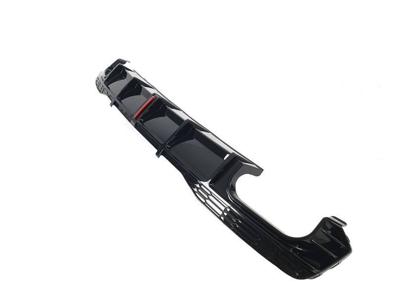 Диффузор (заднего бампера) Full Black/Black Pipe (в стиле S7 + лед стоп) S-Line на Audi A7 2017-2023 429710 фото