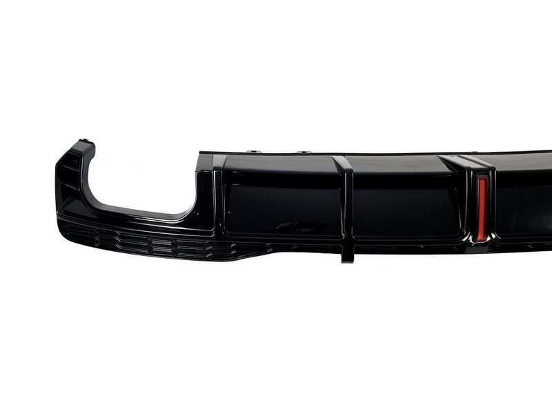 Диффузор (заднего бампера) Full Black/Black Pipe (в стиле S7 + лед стоп) S-Line на Audi A7 2017-2023 429710 фото