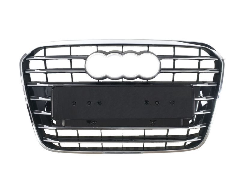 Решітка радіатора на Audi A6 C7 2011-2014 стиль S6 Chrome Black 427390 фото