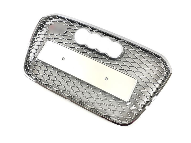 Решітка радіатора на Audi A6 C7 2011-2014 стиль RS6 Silver Chrome 427304 фото
