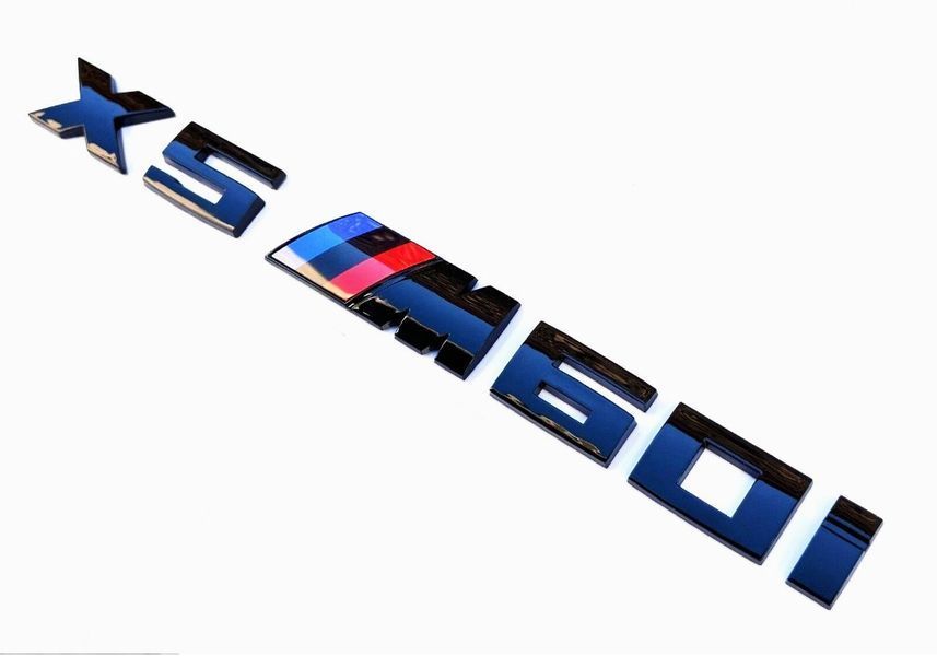 Автологотип емблема напис BMW X5M60i black глянець на кришку багажника 521613 фото Автологотип емблема напис BMW X5M60i black глянець на кришку багажника 521613 фото