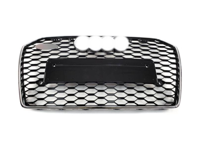 Решітка радіатора на Audi A6 C7 2014-2018 стиль RS6 Chrome Black 429939 фото