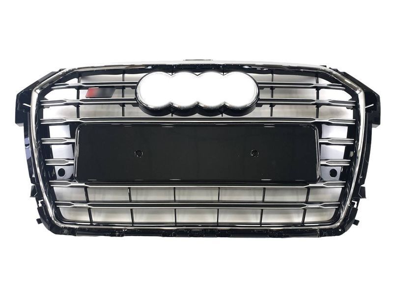 Решітка радіатора на Audi A1 2014-2019 стиль S1 Chrome Black 427359 фото Решітка радіатора на Audi A1 2014-2019 стиль S1 Chrome Black 427359 фото