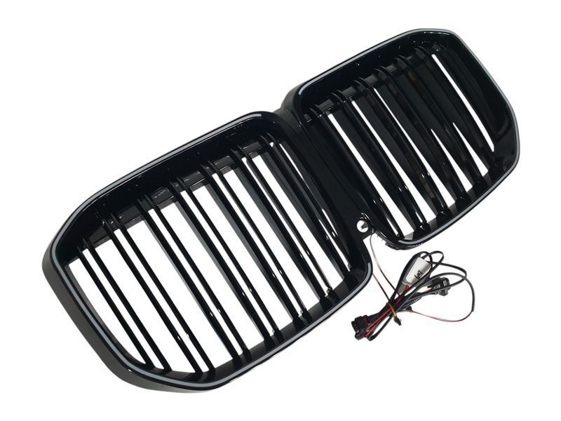 Ноздры Черный глянец LED (Iconic Glow) 2bar на BMW X7 G07 2018-2022 года 522736 фото