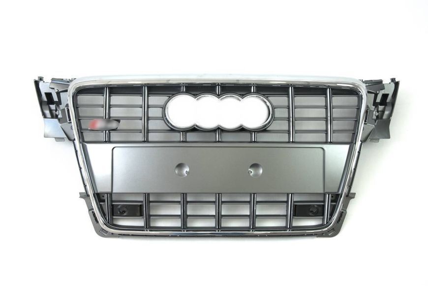 Решітка радіатора на Audi A4 B8 2007-2011 стиль S4 Silver Chrome 427375 фото