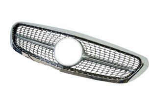 Решітка радіатора на Mercedes C-class W205 2014-2018 Diamond Silver Chrome Rim Classic 429988 фото