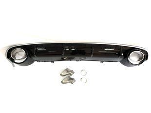 Диффузор (заднего бампера) Black Silver/Chrome Pipe (в стиле RS6) на Audi A6 C7 2014-2018 427796 фото