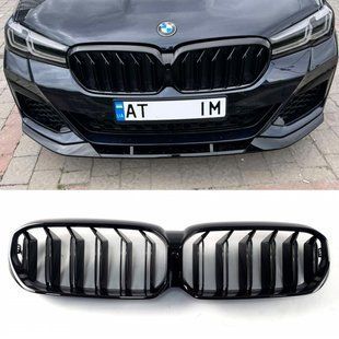 Решітка радіатора на BMW 5 G30, G31 2020-2023 M-Look Black V1 321243 фото