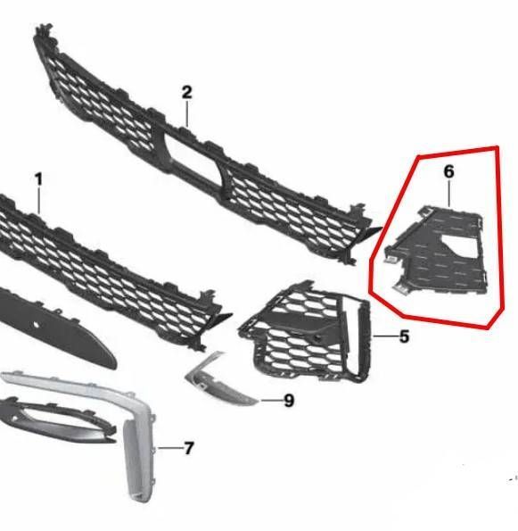 Накладка решітки переднього бампера для BMW X7 G07 2019-2022 М-paket ліва оригінал 51118090088 423650 фото