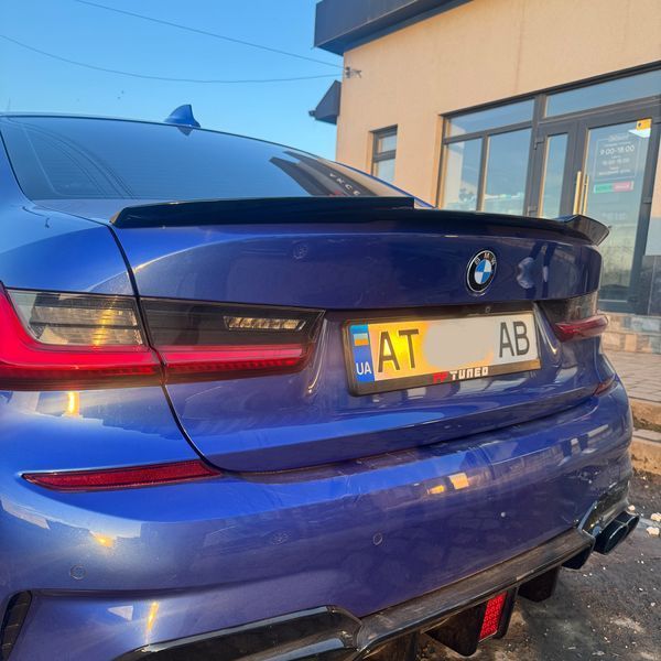 Спойлер на машину BMW 3 G20 2018- M4 стиль черный глянец 355160 фото