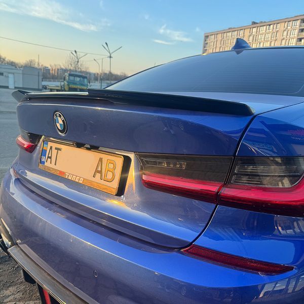 Спойлер на машину BMW 3 G20 2018- M4 стиль черный глянец 355160 фото