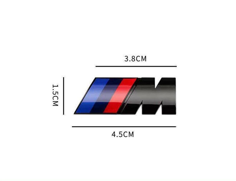 Автологотип шильдик эмблема надпись BMW M 45мм Performance Black черный глянец на крылья 154116 фото