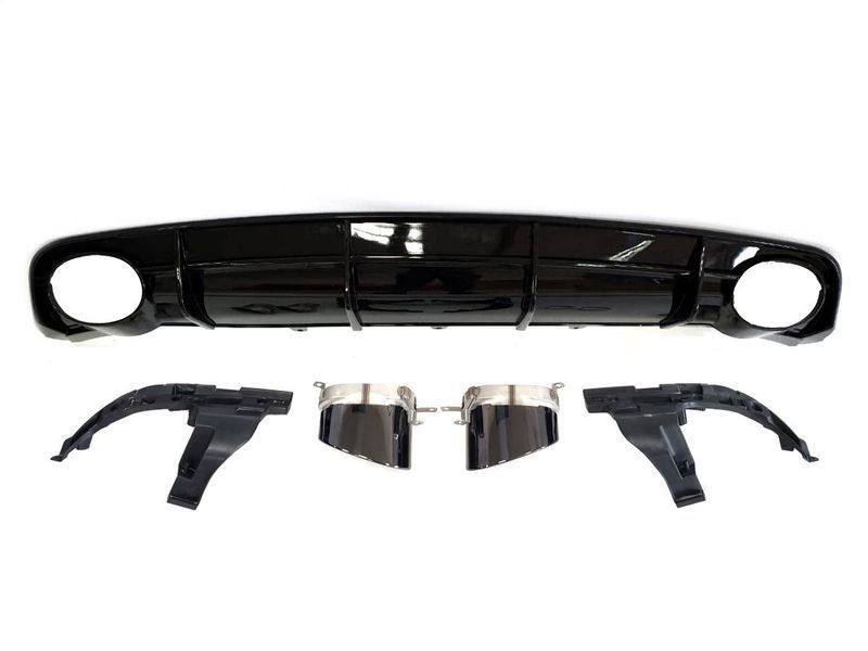 Диффузор (заднего бампера) Full Black/Black Pipe (в стиле RS6) на Audi A6 C7 2014-2018 429697 фото