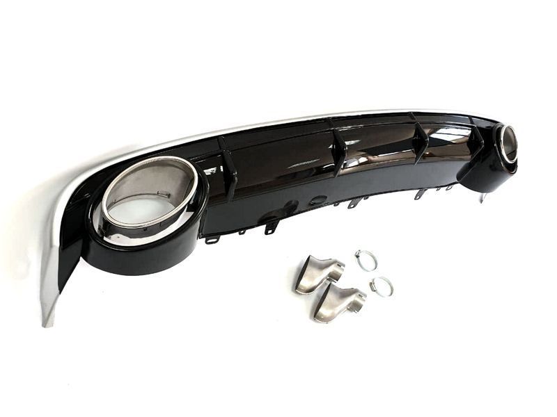 Диффузор (заднего бампера) Black Silver/Chrome Pipe (в стиле RS6) на Audi A6 C7 2014-2018 427796 фото Диффузор (заднего бампера) Black Silver/Chrome Pipe (в стиле RS6) на Audi A6 C7 2014-2018 427796 фото