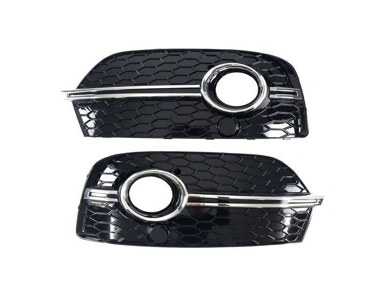 Решетки в бампер Chrome Black (стиль RSQ3 под туманки) на Audi Q3 2011-2014 429166 фото