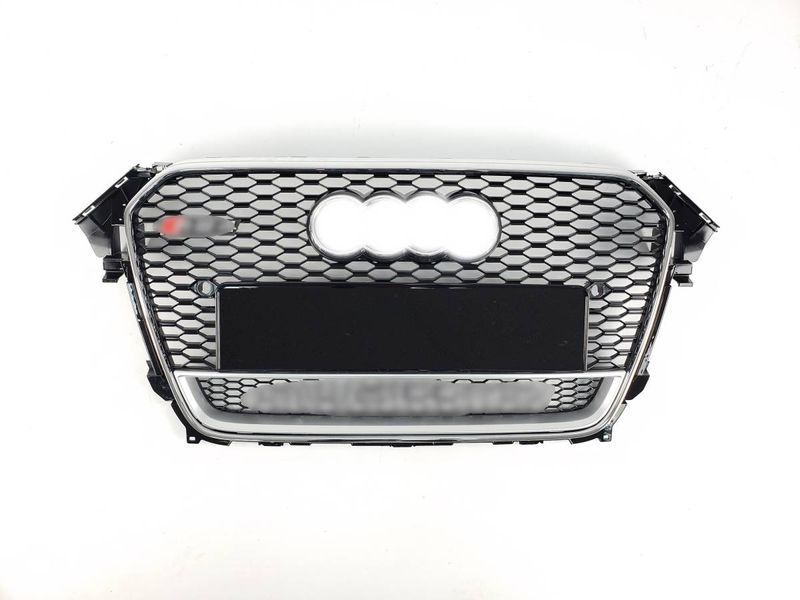 Решітка радіатора на Audi A4 B8 2011-2015 стиль RS4 Chrome Black quattro 427282 фото