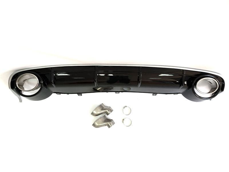 Диффузор (заднего бампера) Black Silver/Chrome Pipe (в стиле RS6) на Audi A6 C7 2014-2018 427796 фото Диффузор (заднего бампера) Black Silver/Chrome Pipe (в стиле RS6) на Audi A6 C7 2014-2018 427796 фото